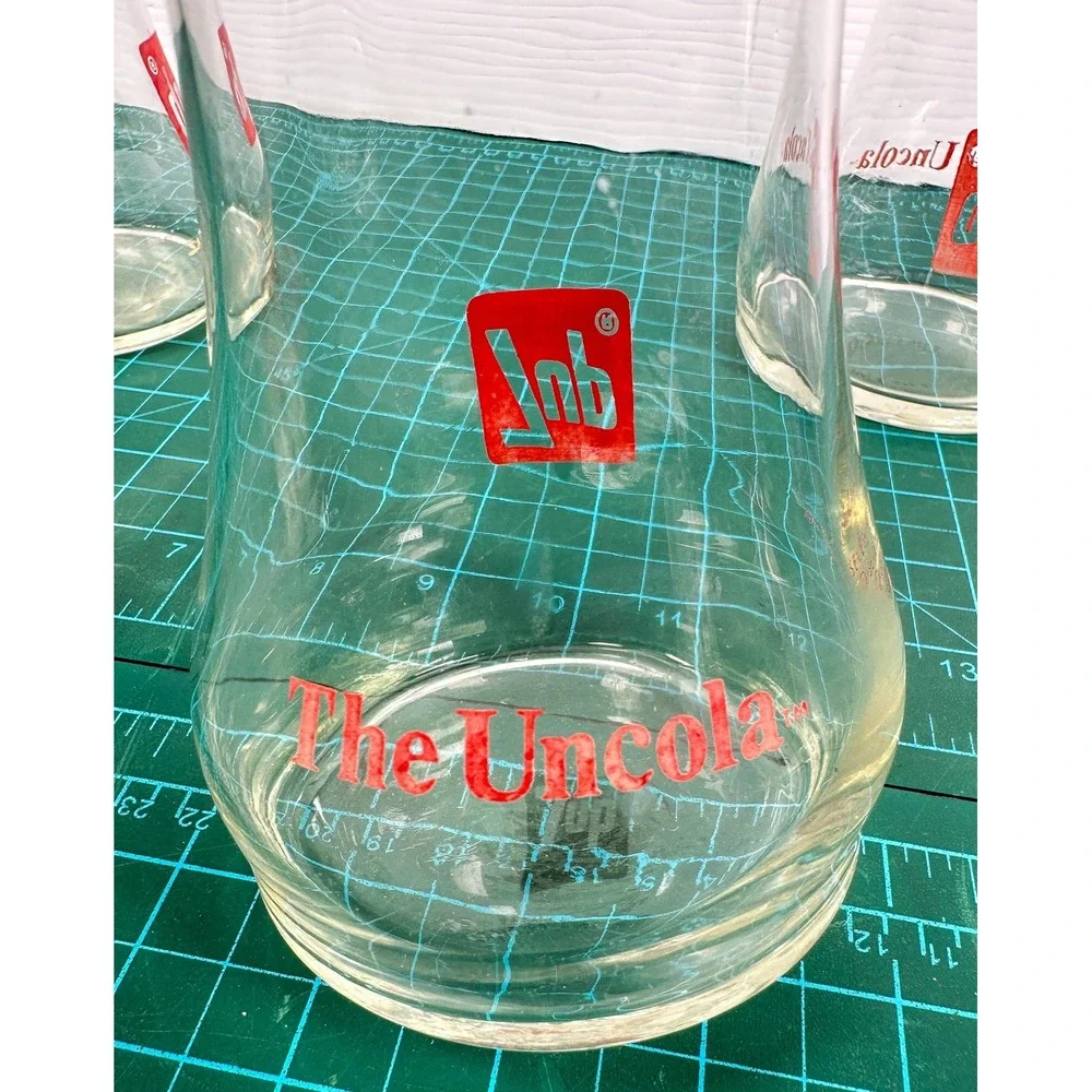 7 UP The Uncola Vintage Upside Down Drinking Glasses Set Of 3 Pilsner Glass